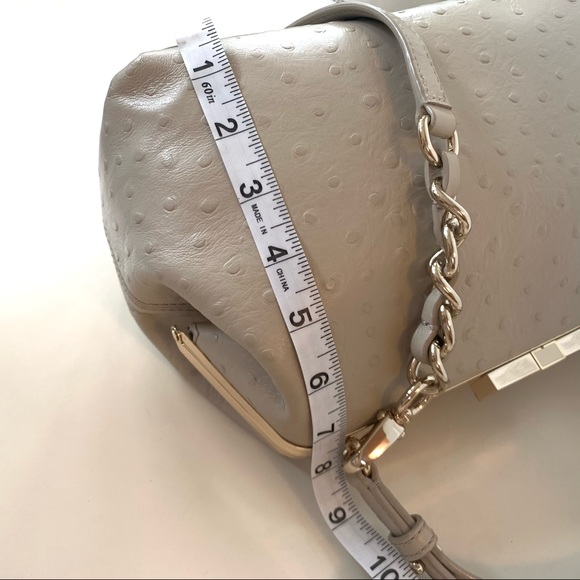 Kate Spade · Victoria Falls Madeline Ostrich Embossed Satchel Stone Taupe Bag - Picture 6 of 17